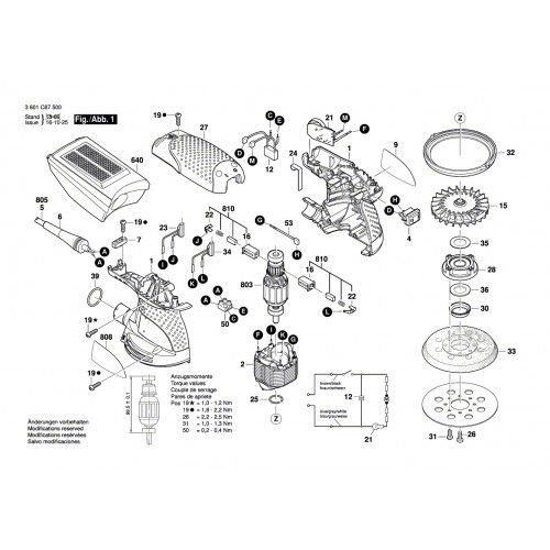 Запчасти для шлифмашины Bosch GEX 125-1AE